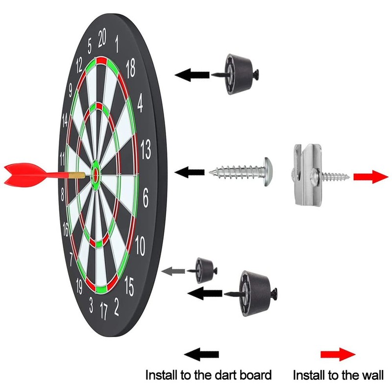 Cdemiy Dart Board Hanging Kit, 2 PCS Dartboard Bracket, Dartboard