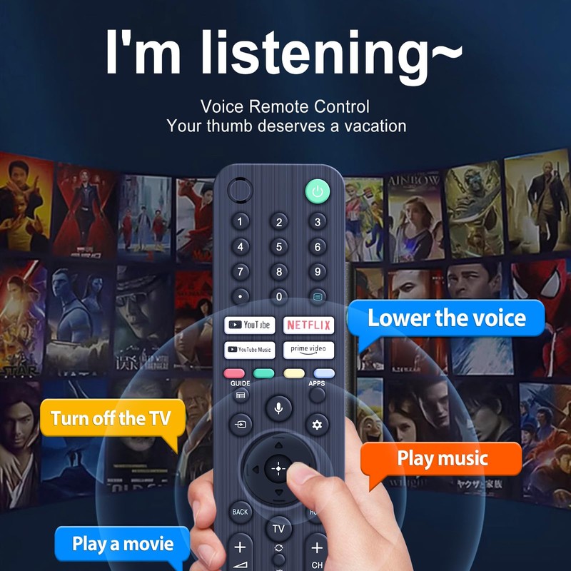 CLVIZCXOM RMF-TX520P Voice Remote Control for Sony Remote Control -