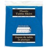 Solid Royal Blue Plastic Rectangular Table Skirt (73cm x 4