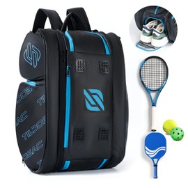 TILDOSAC 2-in-1Detachable Pickleball Bag for Women & Men|Tennis Bag with Aluminum Foil-Insulated Racket Compartment|Fits Pickleball/Badminton/Tennis/Padel Rackets (Black Purple)