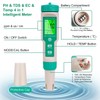 flintronic 4-in-1 PH Meter, PH/TDS/EC Temperature Tester with Backlight, 0-14