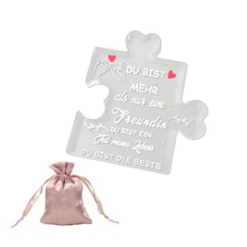 1 Piece Acrylic Engraved Puzzle with 1 Piece Storage Bag, Friendship Thank You Gift, Best Female Friend Gift, Puzzle Ornament, Room Decoration