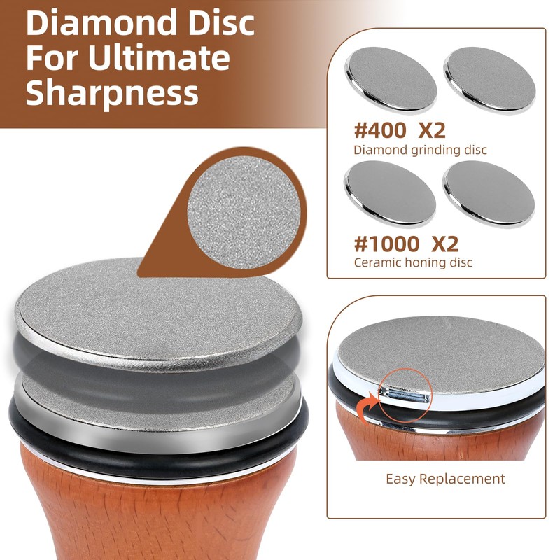 KRZKRZ Rolling Knife Sharpener - 6 Angles & 4 Blades