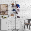 MyGift Modern Large Freestanding Hat Rack Stand, Silver Metal Retail