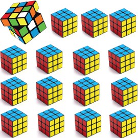 16 Pcs Mini Rubix Cube 3x3 CM, Portable Mini Puzzles For Party Bags, Party Puzzle Toy Kids Party Bag Fillers Rubix Cube Set For Kids Adults, Elderly, Educational Toys Gift