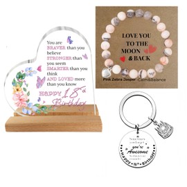 18th Birthday Gifts for Girls – Heart Keepsake with Inspirational Quote – Unique and Sentimental 18th Birthday Presents for Her, Daughter, Niece,Grandaughter – Floral Decor Gift Idea