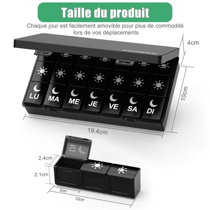 7 Day Pill Box 21 Compartments 3 Times