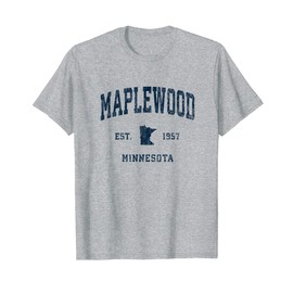 Maplewood Minnesota MN Vintage Athletic Navy Sports Design T-Shirt