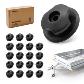 Set of 20 round buttons, tarpaulin buttons, made of robust plastic, for attaching tarpaulins and trailer nets, trailer accessories