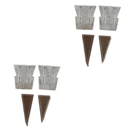 LALAFINA 2sets Axe Wedges Cone Shaped Replacement Wedges for Handle Reinforcement Durable Iron Tools for Carpenters and Builders 4pcs*2