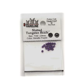 Hareline Slotted Tungsten Beads #237 7/64'' (2.78mm) Metallic Purple