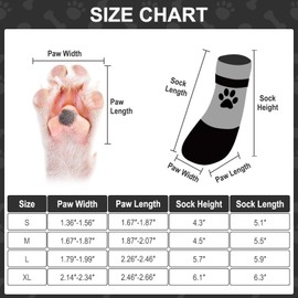 KOOLTAIL Anti Slip Dog Socks for Hot/Clod Pavement to Prevent Licking Paws，Dog Booties for Hardwood Floors, Traction Rain Dog Boots&Paw Protectors Shoes with Grip for Small Medium Large Senior Dogs S