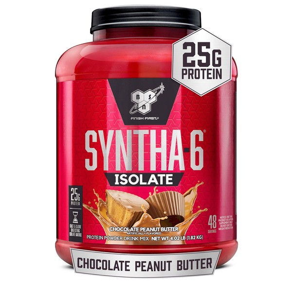 BSN SYNTHA-6 Isolate Protein Powder, Peanut Butter Protein Powder with Whey Protein Isolate, Milk Protein Isolate, Flavor: Chocolate Peanut Butter, 48 Servings