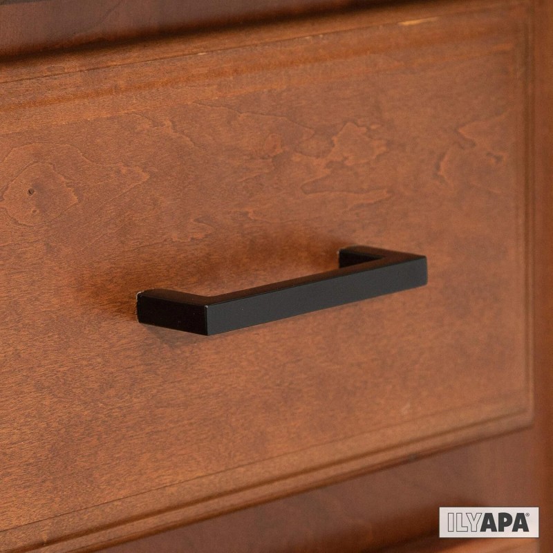 Ilyapa Black Cabinet Handles - 3 Inch Hole Center Modern