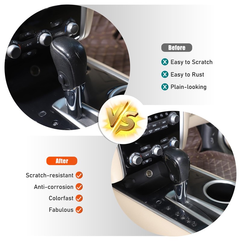 Heutamo Car Gear Shift Knob Cover Trim Compatible with Nissan