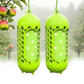 Wasp Traps for Outdoor Hanging, Hornet Carpenter Bee Fly Sticky with Bait Reservoir, Outdoor Wood Bee Traps Reusable for Garden Patio Camping Picnic (Light Green)