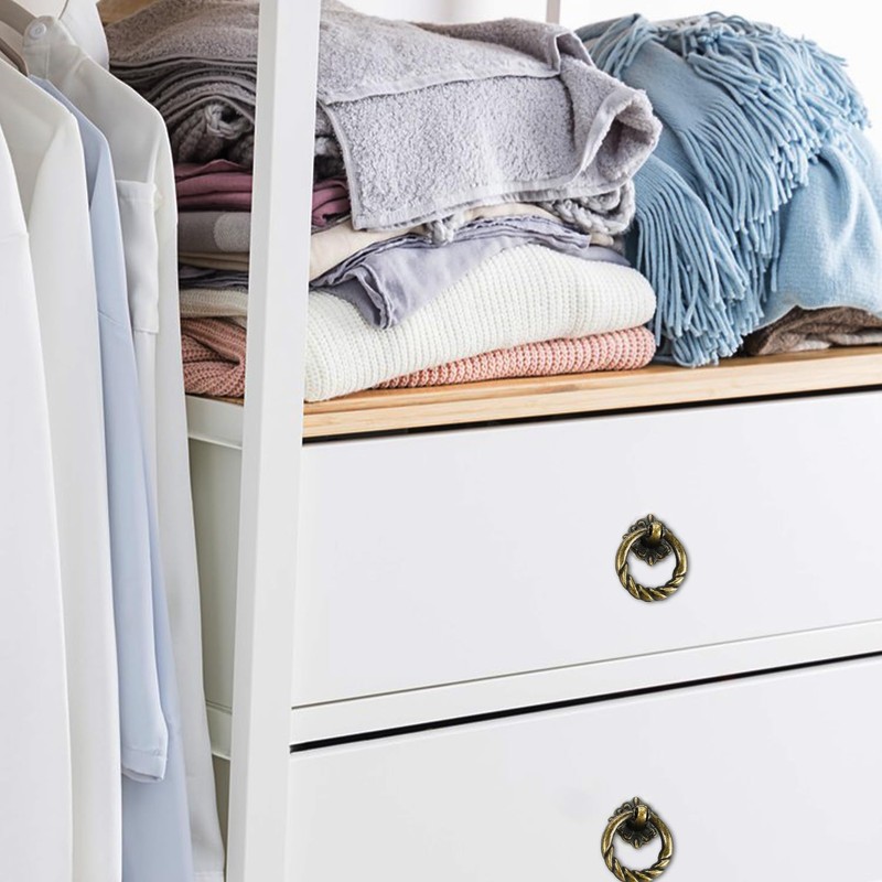 JINXM 10pcs Vintage Pull Ring Antique Pull Handles Knobs for