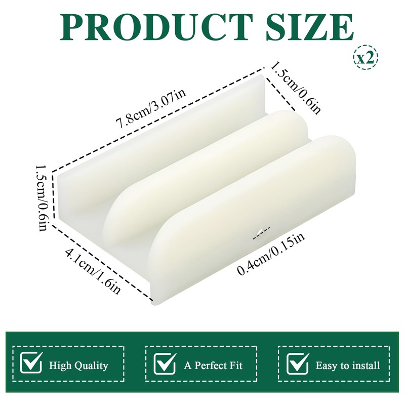 2 Pack M6219 Sliding Door Bottom Guide Shower Door for