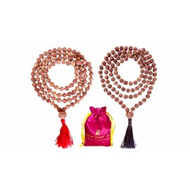 Z ZILLION CRAFT Natural grown Himalayan Rudraksha from Nepal. Set of 2 with 7 mm size for Wrist and as Necklace. Rudraksha mala for yoga meditation medical purpose and as spiritual gift.