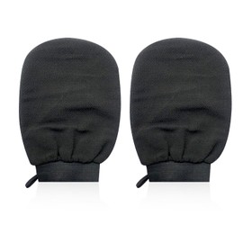 2 Pieces Body Exfoliating Gloves, Silk Exfoliating Gloves, Body Exfoliating Gloves, Silk Exfoliating Gloves for Body, Shower Gloves (Black)