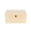 JJSQ Large Wooden Storage Box with Hinged Lid Rectangle Unfinished