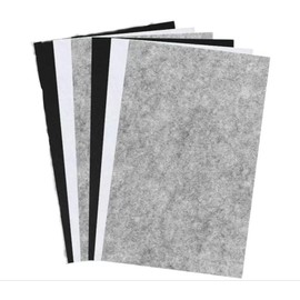 6 Pcs 8“x12” Black,White,Grey Felt Fabric Sheets, Stiff Felt Craft Felt Squares Felt Paper for Craft Sewing Patchwork DIY Crafting Projects