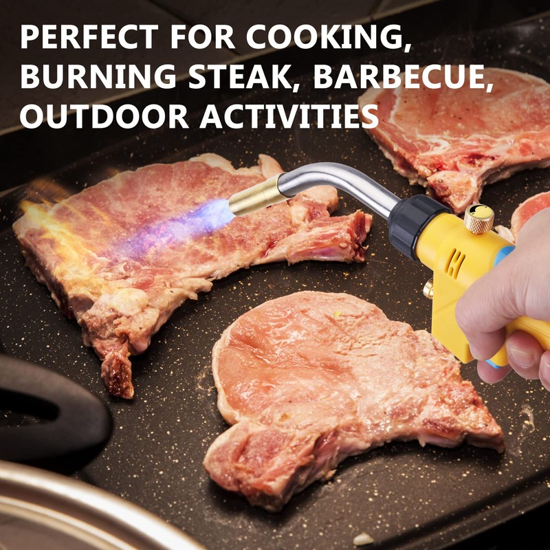 MAPP/MAP/PROPANE Gas Torch,Torch Head,Use Brazing, Copper Pipe Connection, Maximum Flame