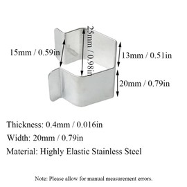 30Pcs Window Screen Installer Clips Stainless Steel Retainer Clamp Balcony Door Screens Elastic Clip for Home, Office