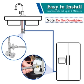 Refrigerator Water Line for Ice Maker Braided - 20' Pex Water Supply Lines Hose for Fridge Outlet Box with 1/4 Comp Fitting