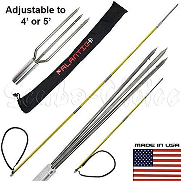 Scuba Choice Spearfishing Travel Pole Spear Hawaiian Sling with 3 Prong and Lionfish Tips Set