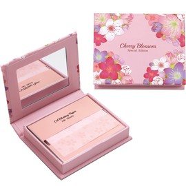 [200 Counts + Paper Mirror Case] Cherry Blossom Natural Oil Blotting Sheets for Face with Mirror Case and Refills