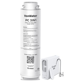VonWater 𝐕𝟐 𝐒𝐞𝐫𝐢𝐞𝐬 PC 𝐑𝐞𝐩𝐥𝐚𝐜𝐞𝐦𝐞𝐧𝐭 Filter, for 𝐕𝟐-𝟔𝟎𝟎𝐍 𝐚𝐧𝐝 𝐕𝟐-𝟖𝟎𝟎𝐍 Tankless Under Sink Reverse Osmosis System, 12 Month Lifetime, NSF/ANSI 372 Certified