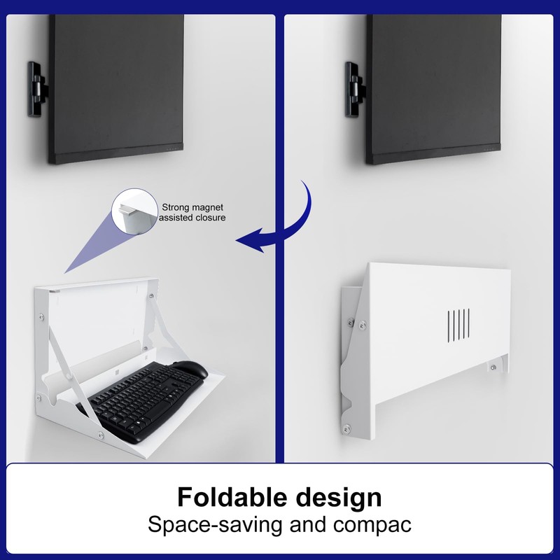 Otoolling 1 Pcs 24 Inch Keyboard Wall Mount Foldable Fits