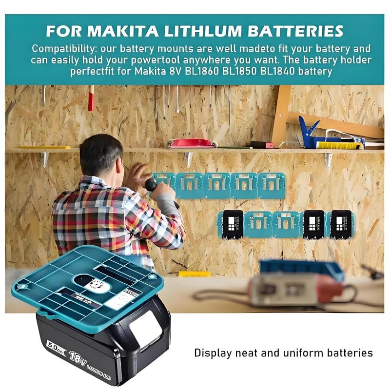 YUMSONYO 10pc Tool Holders and Battery Holder for Makita 18V