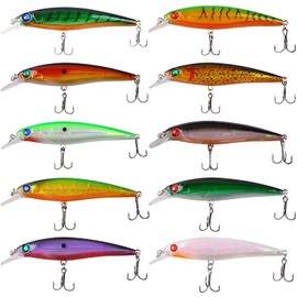Fishing Lures Kit Hard Bait Set Topwater Minnow Crankbait Jerkbaits Swimbaits Popper Pencil Artificial Fishing Bait Kit for Bass Trout Walleye Redfish Saltwater Freshwater Fishing Lure