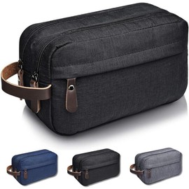 TIMYU Travel Pouch, Men's Cosmetic Pouch, Cosmetic Pouch, 9.8 x 5.9 x 3.5 inches (25 x 15 x 9 cm), Large Capacity, Lightweight, Waterproof, Hanging Storage, Toiletry Bag, Hanging, Men's, Simple,