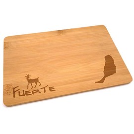 Samunshi® Fuerteventura Wooden Board with Engraving Bamboo Chopping Board Small Bread Board Wooden Chopping Boards Wooden Board Kitchen