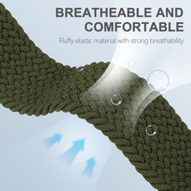 Wizvv 22 mm Braided Loop & Elastic Nylon Wristband, Compatible with Garmin Vivoactive 4 Band/Venu 2/Venu 3, Stretchy Nylon Bracelet for Forerunner 945/265/255/255 Music Men Women