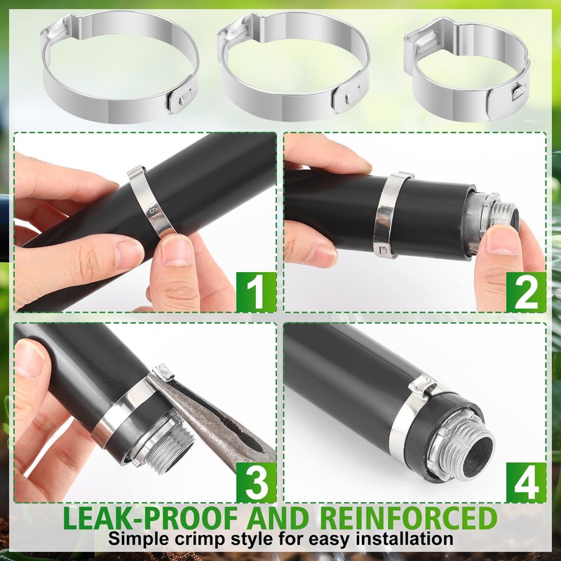 Duraaamo 50 Pcs 1" Irrigation Sprinkler Clamp Pinch Double Gripping