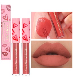 Allphv Lápiz labial líquido mate, taza antiadherente de larga duración que no se desvanece, brillo de labios resistente al agua, vegano liviano y sin crueldad, regalo para mujeres