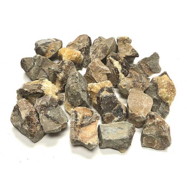 Zentron Crystal Collection Rough Natural Septarian Bulk Lot Stones, Includes Velvet Bag - Large 1" Pieces (1 Pound)