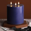 Eywamage Navy Blue 3 Wick Flameless Pillar Candle Φ 6"