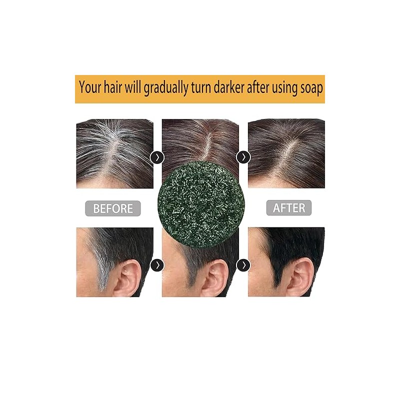 Barra de champú oscura, 3 piezas para revertir las canas,
