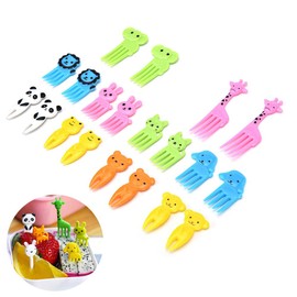 10pcs Animal Food Picks for Kids, Mini Cute Cartoon Animal Fruit Food Toothpicks, Reusable Lunch Picks Forks Lunch Box Decor for Kids Bento, Lunch Bento Box Picks for Toddler