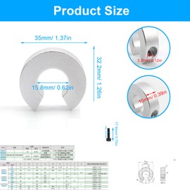 0XBIT Pack of 4 SBR16 Linear Rails Stop Rings, Linear Rail Stopper, Limit Fixer Ring with Oxidized Surface, Rail Stopper for Food Machines and Electronic Devices