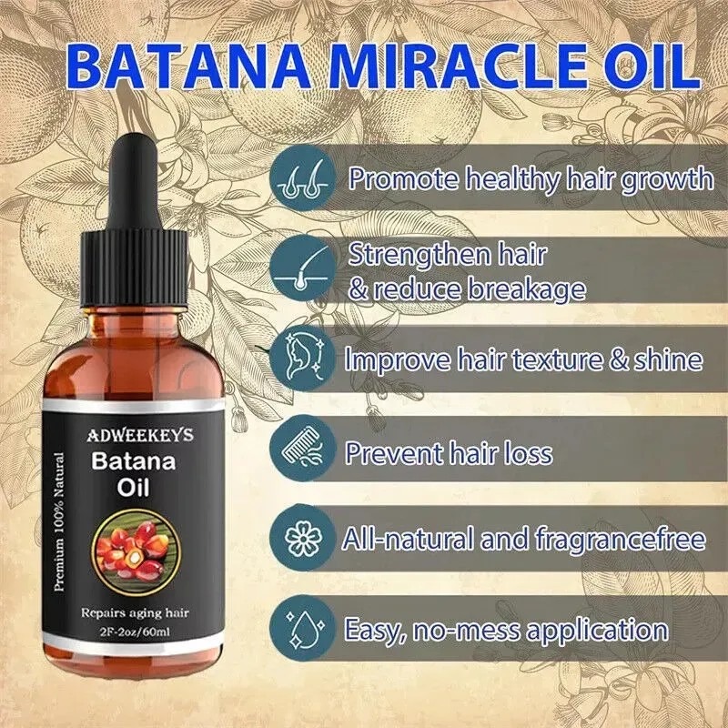 4pc Aceite De Batana Orgánico Para Realzar El Cabello, 60ml