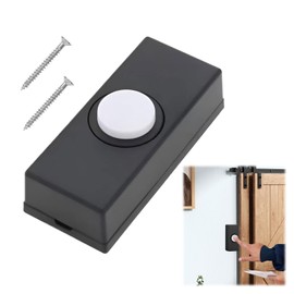Wired Doorbell Button, Universal Doorbell Wired, Wired Door Bell Push, Doorbell Chime with 2pcs Screws Wall Mounted Weatherproof fits Most Doorbell Chimes for Home Garage (55 * 24 * 14mm)