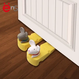 Punch-Free Character Door Stopper - Creative Home Decor Mute Door Stop Bumper White Mouse Door Stop Luminous Style 4ea