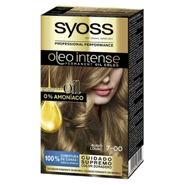 Syoss Oleo Intense - Tone 7 Medium Blonde - Permanent Colouration without Ammonia - Hairdressing Results - Professional Grey Coverage - 120 g
