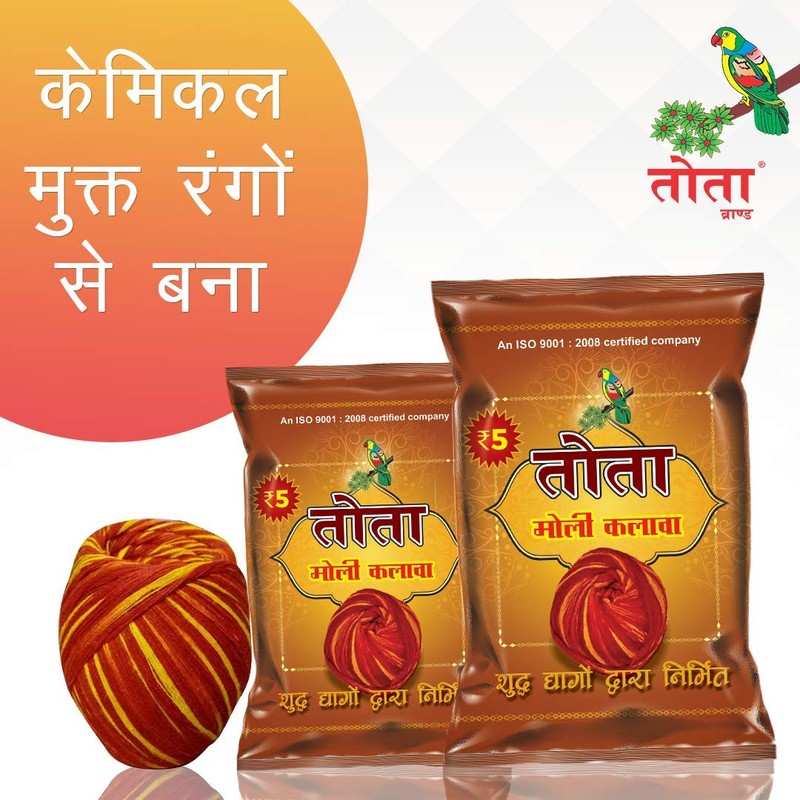 TOTA Moli Kalava for Puja 100% Cotton Kalawa Mauli Scent